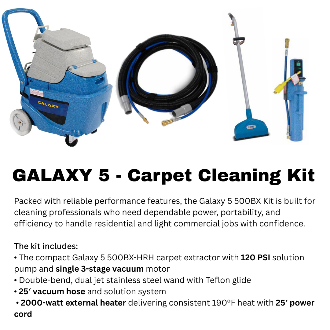 EDIC GALAXY 5 500BX-HRH 12 Gallon Carpet Extractor – Commercial Clean Bundle full bundle