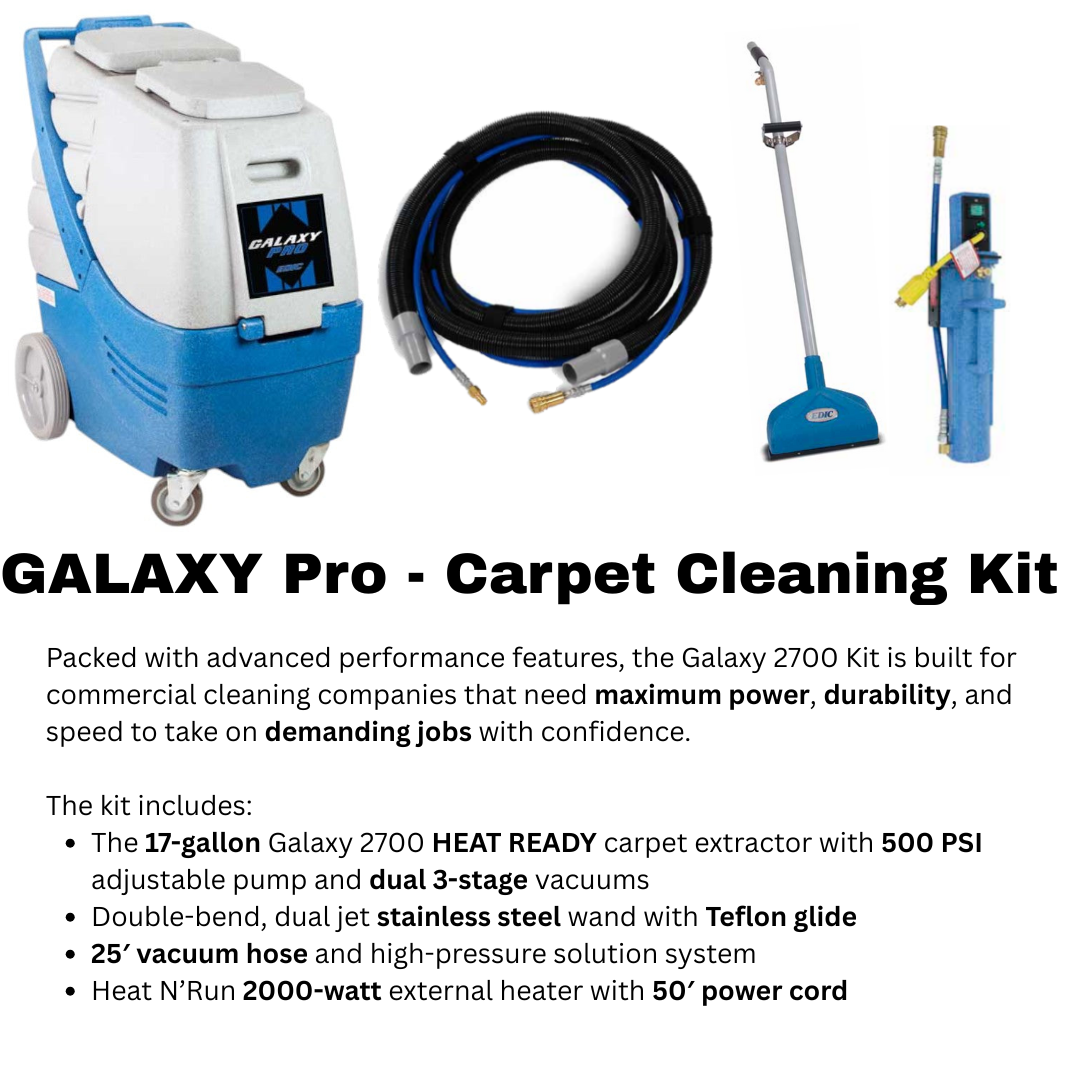 EDIC GALAXY PRO 2700CX-HRH 12 Gallon Carpet Extractor – Pro Clean Bundle carpet cleaning kit