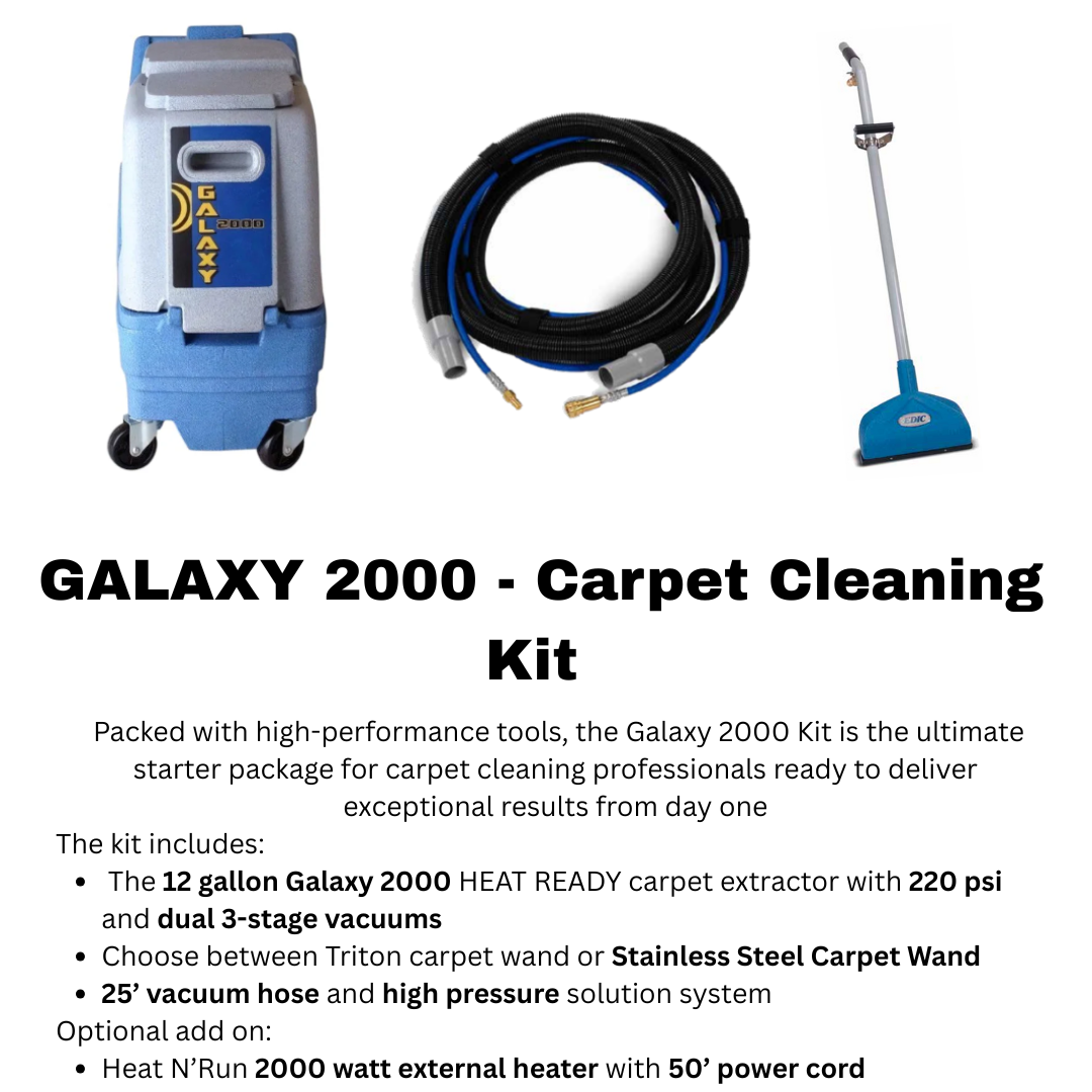 EDIC Galaxy 2000IX-HRH 12 Gallon Carpet Extractor – Professional Bundle