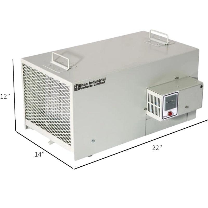 Ebac-CD30-S-Series-Industrial-Dehumidifier-angled-view-with-dimensions