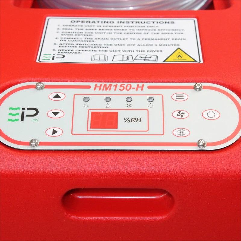 Ebac-HM150-Flood-Restoration-Dehumidifier-electronic-control-panel-display-hm150-h-label