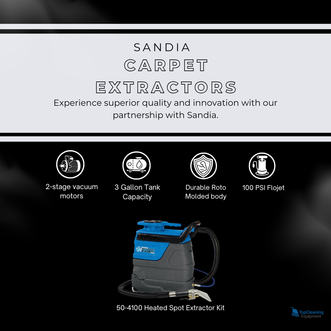 Sandia 50-4100 3-Gallon Heated Spot Extractor Kit with - 100 PSI Pump and 4” Stainless Steel Upholstery Tool custom image