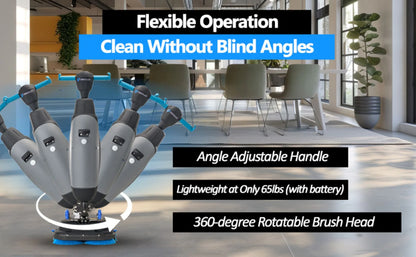 Prolux PLCC430BN Cordless Commercial Micro Dual Brush Floor Cleaner, Scrubber and Buffer