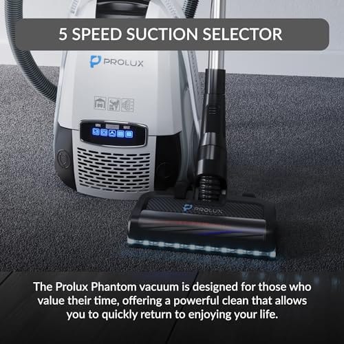 Prolux Phantom Bagged Canister Deep Cleaning PET Vacuum with Powerhead for Home
