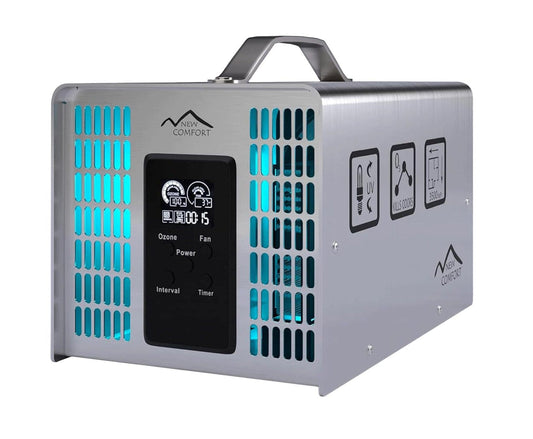 New Comfort PLCOZ12K Stainless Steel 6,000 to 14,000 mg/hr Commercial Ozone Generator and Air Purifier