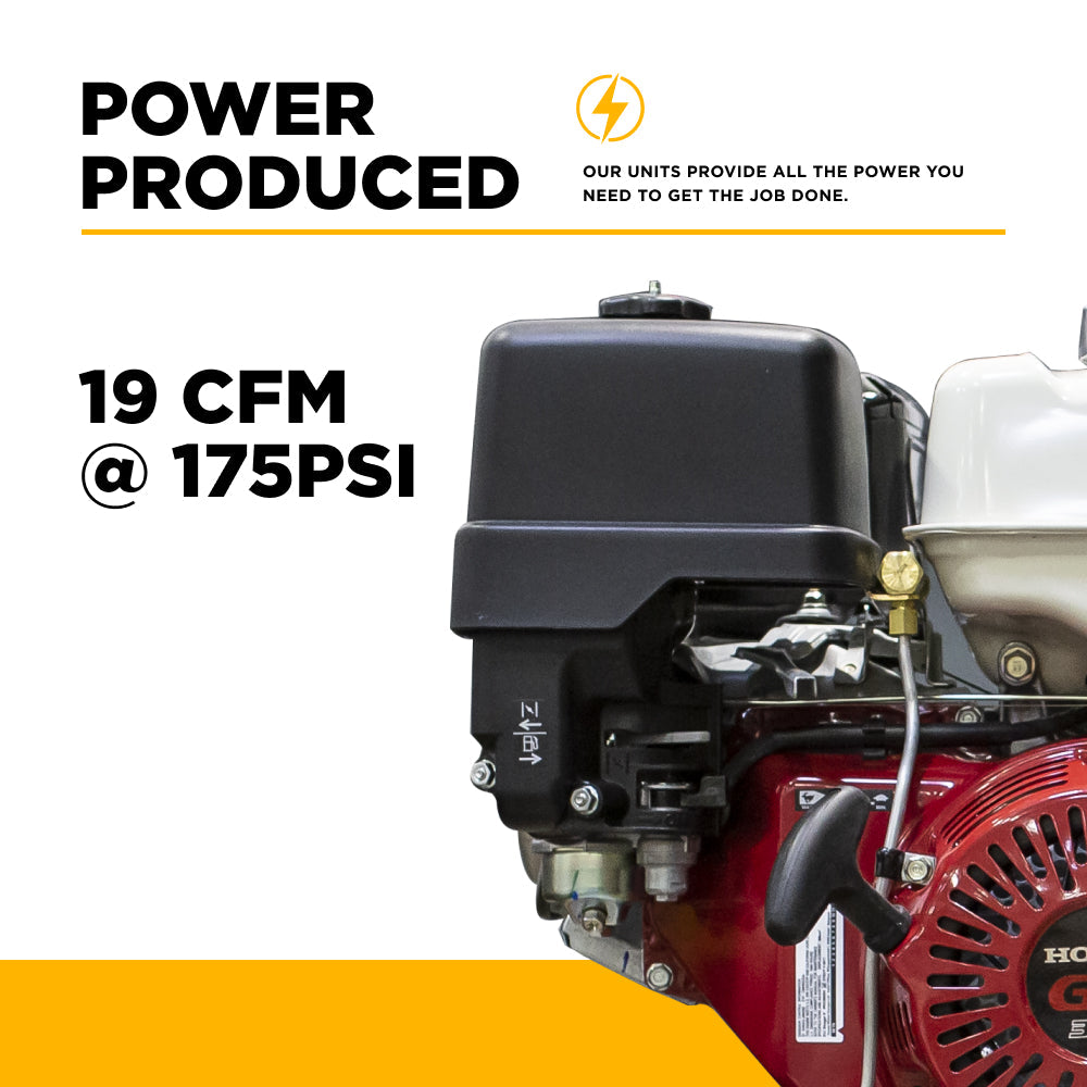 BE Power Equipment 19 CFM @ 175 PSI Gas Air Compressor/Welder/Generator with Honda GX390 Engine AC1330HB3000W