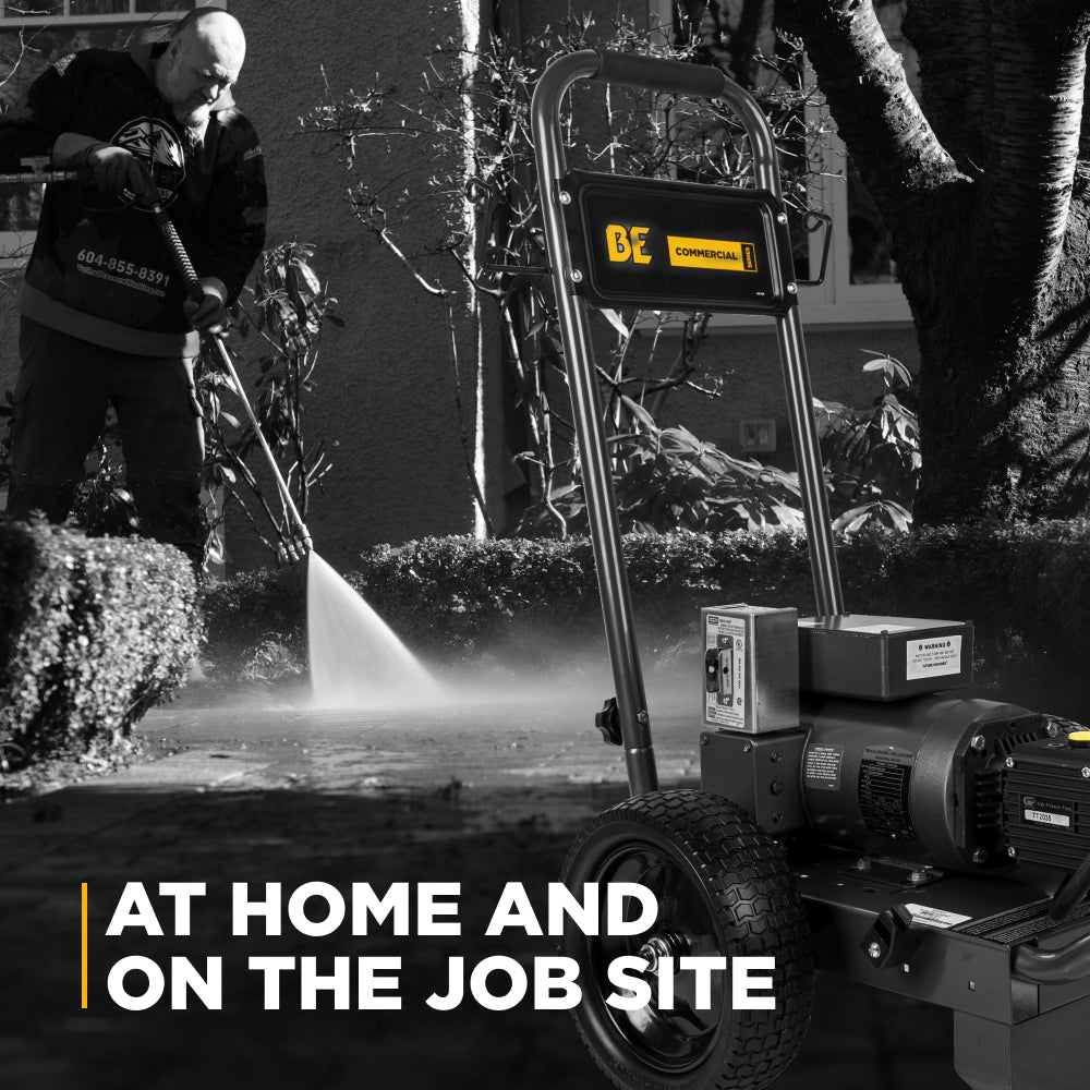 BE Power Equipment 2,000 PSI 3.5 GPM 5.0 HP Electric Pressure Washer with Baldor Motor and General Triplex Pump - B205EG