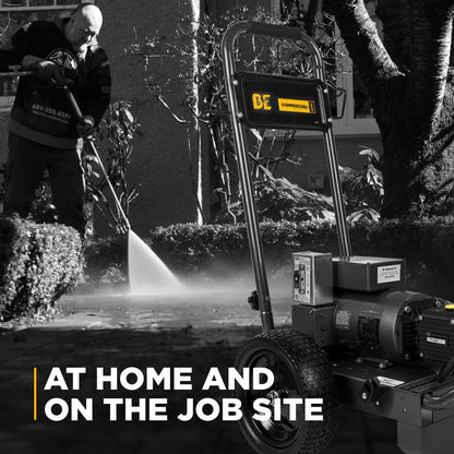 BE Power Equipment 2,000 PSI 3.5 GPM 5.0 HP Electric Pressure Washer with Baldor Motor and General Triplex Pump - B205EG