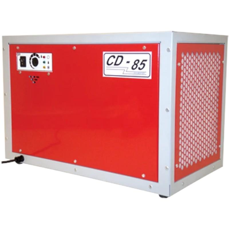 Ebac-CD85-Industrial-Dehumidifier-10293GR-US-angled-view-with-red-body-and-control-panel
