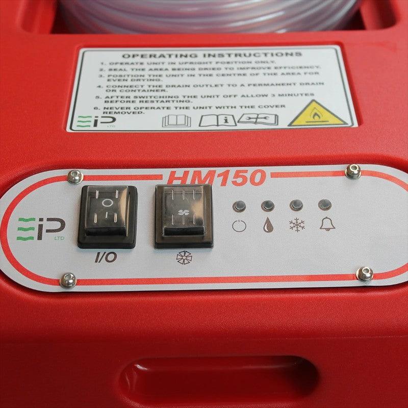 Ebac-HM150-Flood-Restoration-Dehumidifier-manual-control-panel-switches-hm150-label