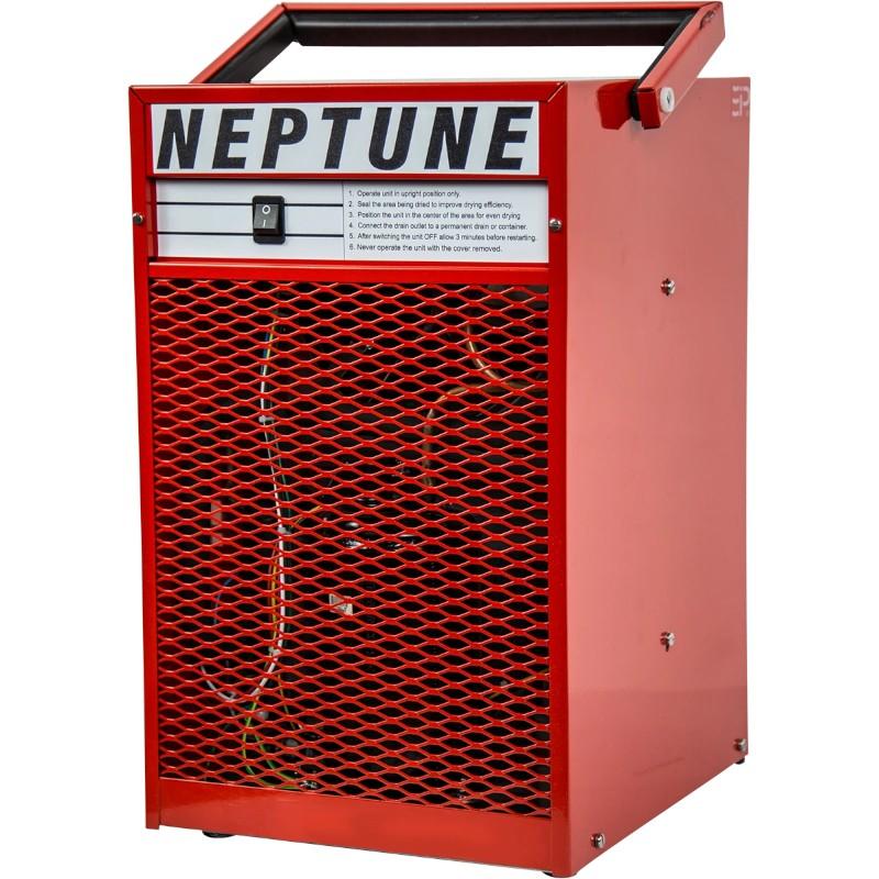 Ebac-Neptune-52-Pint-Compact-Restoration-Dehumidifier-angled-side-view-highlighting-the-red-frame-with-grill