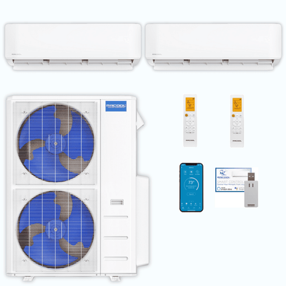 MRCOOL DIY 5th Gen 2-Zone 42,000 BTU Ductless Mini Split Air Conditioner & Heat Pump (18K+24K), DIY2-B-48HP1824