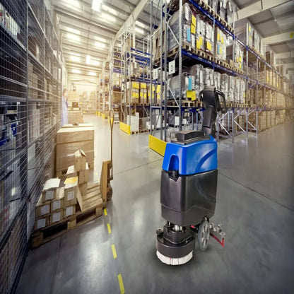 Prolux-C460S-18-inch-cordless-commercial-walk-behind-floor-cleaner-scrubber-buffer-warehouse-setting