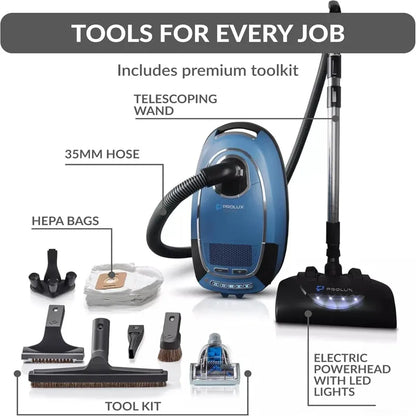 Prolux QX90 Bagged Canister HEPA Vacuum with Powerhead