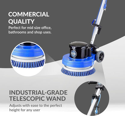 Prolux 13 Cleaning device with telescopic wand and brush head on a gray and white background