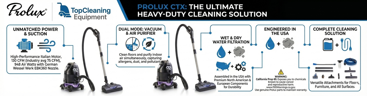 Prolux CTX PRO Water Filtration Bagless Canister Vacuum Cleaner prolux x topcleaningequipment vertical image 