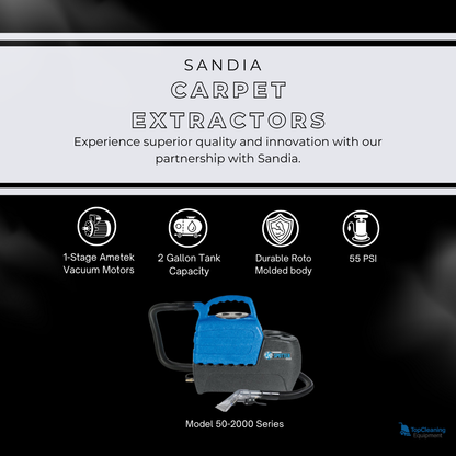 Sandia 50-2000 2-Gallon Spot Extractor Kit - 55 PSI Pump With Clear View Upholstery Tool real image