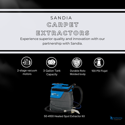 Sandia 50-4100 3-Gallon Heated Spot Extractor Kit with - 100 PSI Pump and 4” Stainless Steel Upholstery Tool custom image