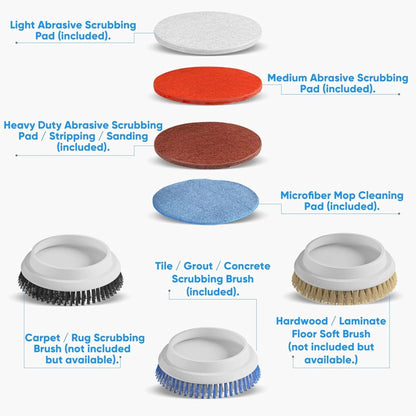 Set of Prolux cleaning pads and brushes with descriptions on a white background