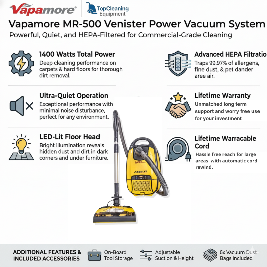 Vapamore MR-500 Vento Canister Power Vacuum System
