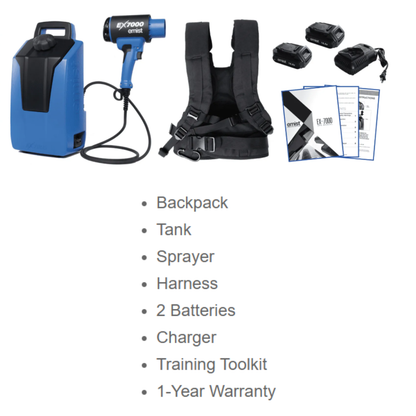 EX7000 Electrostatic Disinfecting Sprayer Backpack Device