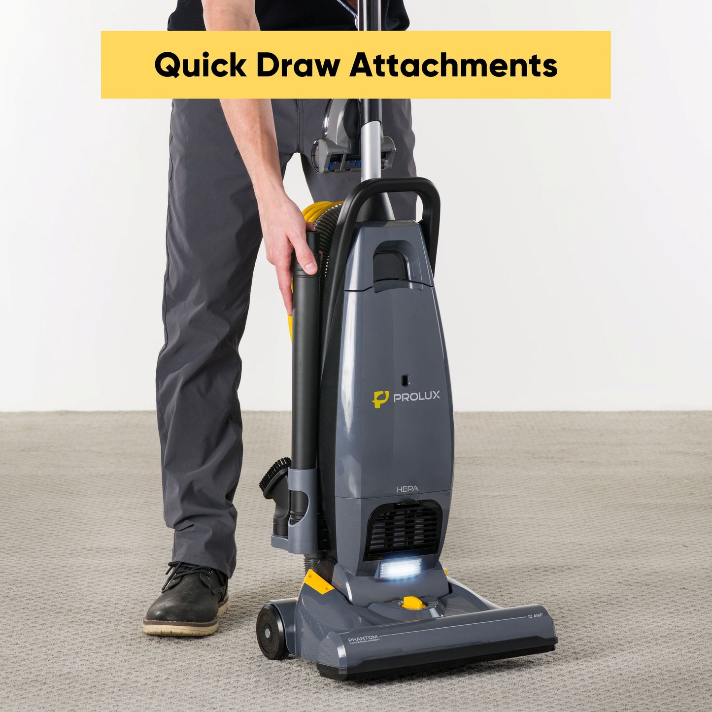 Prolux Phantom Commercial Bagged Upright Sealed HEPA Pet Vacuum for Professional Cleaners