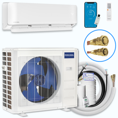 MRCOOL DIY® 5th Gen E Star 18,000 BTU Single Zone Mini Split Complete System 230V with 25 ft. DIY Quick Connect Line Set and DIYPRO Cable, DIY-18-HP-WM-230D25-O